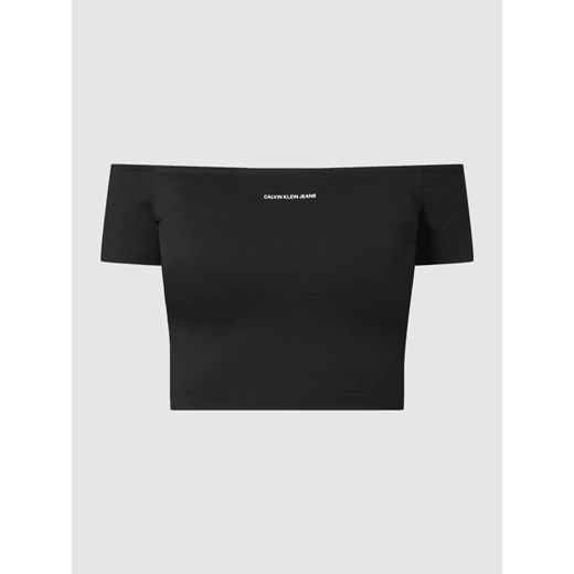 Bluzka z odkrytymi ramionami i nadrukiem z logo S Peek&Cloppenburg  wyprzedaż