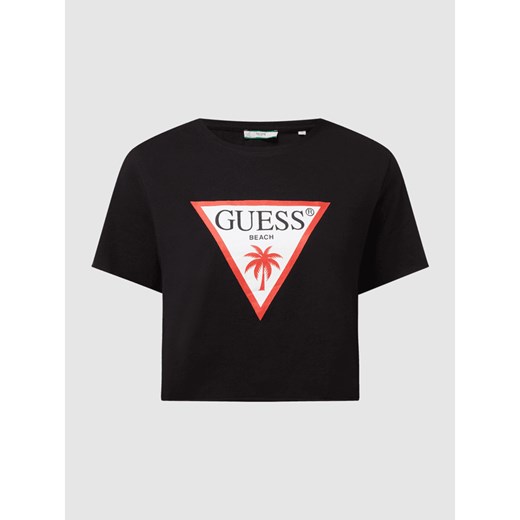 T-shirt o krótkim kroju z nadrukiem z logo Guess L Peek&Cloppenburg  okazja