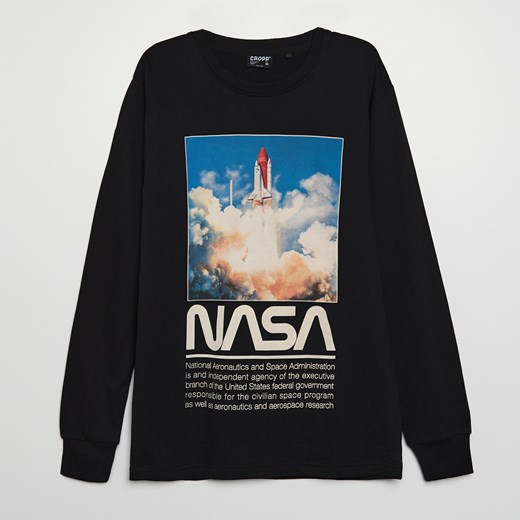 Cropp - Koszulka longsleeve NASA - Czarny Cropp M okazyjna cena Cropp
