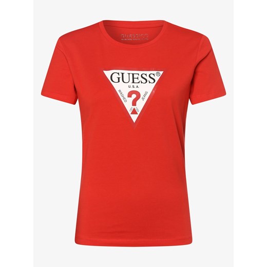 GUESS - T-shirt damski, czerwony Guess XS wyprzedaż vangraaf
