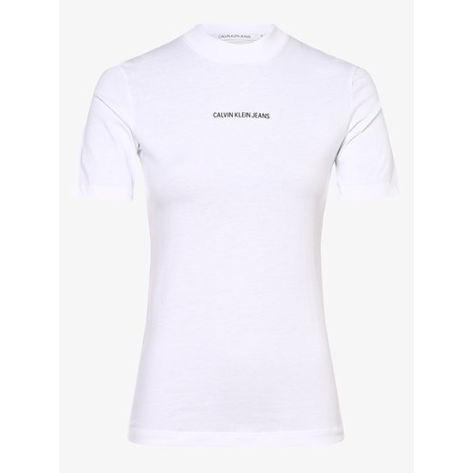 Calvin Klein Jeans - T-shirt damski, biały S promocyjna cena vangraaf
