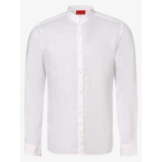 HUGO - Męska koszula lniana – Elvorini, biały L okazyjna cena vangraaf