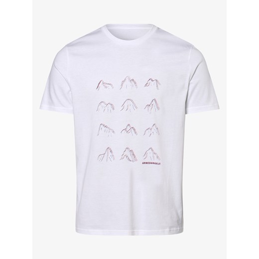 ARMEDANGELS - T-shirt męski – Jaames Many Mountains, biały S promocja vangraaf