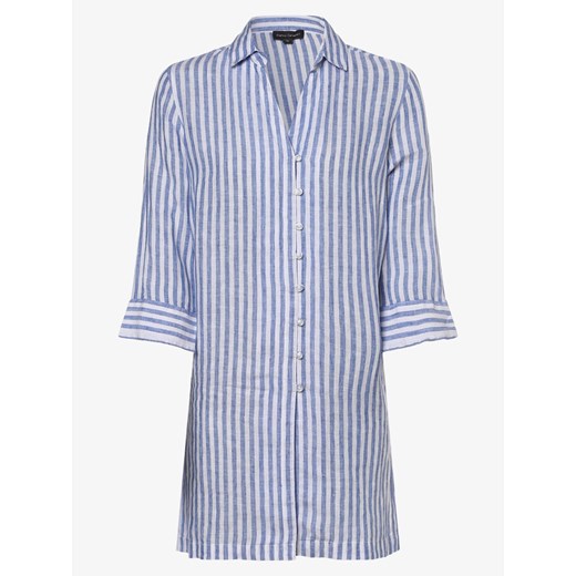 Franco Callegari - Damska bluzka lniana, niebieski|biały Franco Callegari 38 promocyjna cena vangraaf