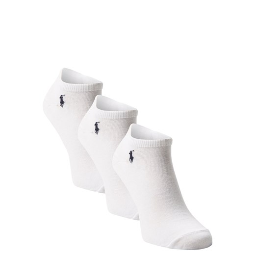 Polo Ralph Lauren Męskie skarpety do obuwia sportowego pakowane po 3 szt. Mężczyźni Bawełna biały jednolity ze sklepu vangraaf w kategorii Skarpetki męskie - zdjęcie 135477874