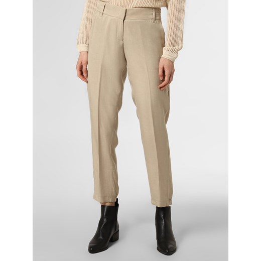 BRAX Spodnie Kobiety Sztuczne włókno beżowy jednolity ze sklepu vangraaf w kategorii Spodnie damskie - zdjęcie 135478201