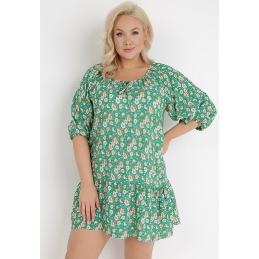 Zielona Sukienka Pyrhyse ze sklepu Born2be Odzież w kategorii Sukienki - zdjęcie 135480184