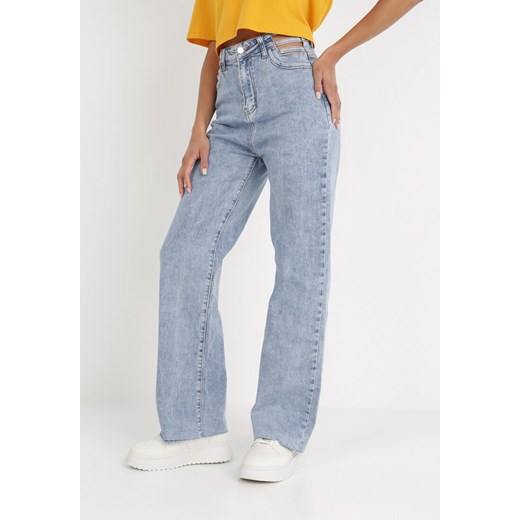 Jasnoniebieskie Jeansy Wide Leg Artopis M Born2be Odzież