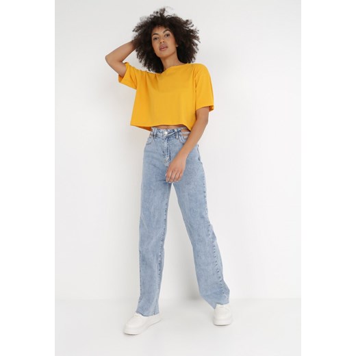 Jasnoniebieskie Jeansy Wide Leg Artopis L Born2be Odzież