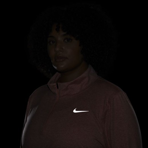 Damska koszulka do biegania Nike z zamkiem 1/2 (duże rozmiary) - Pomarańczowy Nike 2X Nike poland