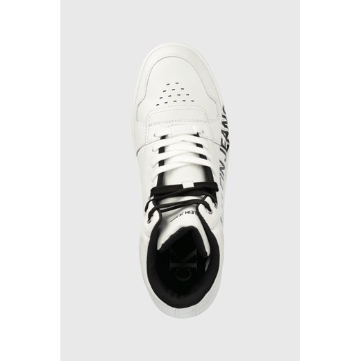 Calvin Klein Jeans sneakersy skórzane kolor biały 41 ANSWEAR.com