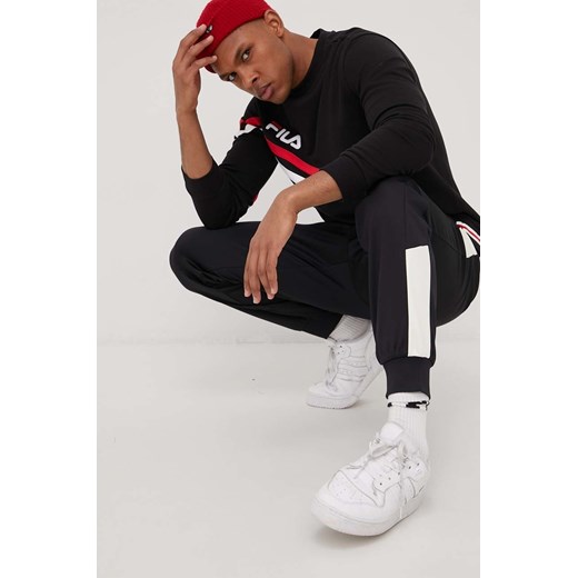 Fila bluza męska kolor czarny z aplikacją Fila S ANSWEAR.com
