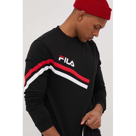 Fila bluza męska kolor czarny z aplikacją Fila L ANSWEAR.com