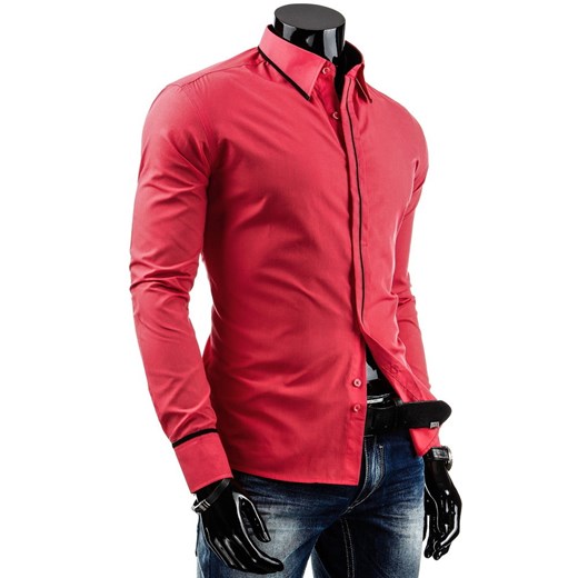 Koszula z długim rękawem (dx0610) - Czerwony dstreet czerwony bawełniane