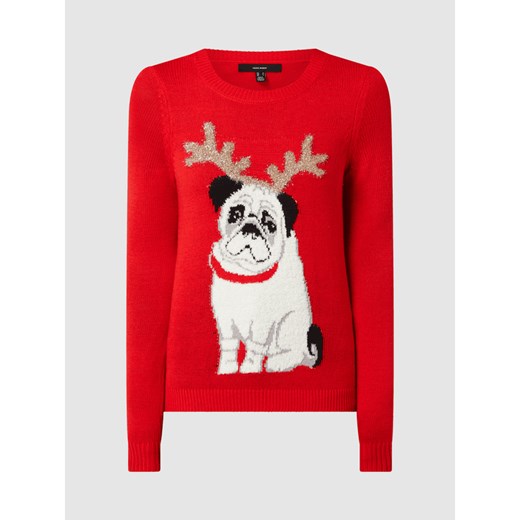 Sweter ze świątecznym motywem model ‘Christmas Dog’ Vero Moda L okazja Peek&Cloppenburg 