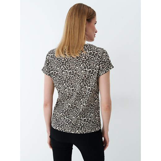 Mohito - T-shirt w panterkę - Beżowy Mohito XXS Mohito