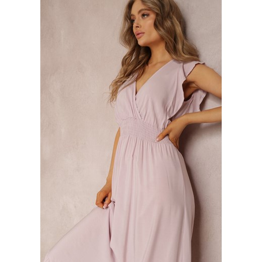 Sukienka Renee kopertowa z krótkimi rękawami elegancka plażowa