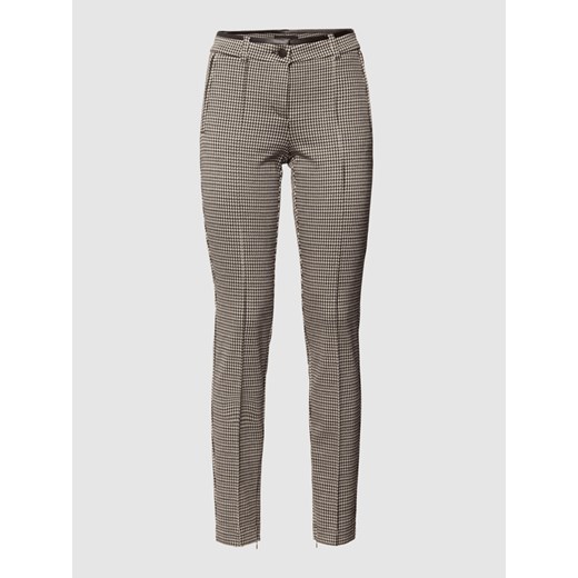 Spodnie materiałowe o kroju slim fit w pepitkę model ‘Rhona’ Cambio 46 promocja Peek&Cloppenburg 