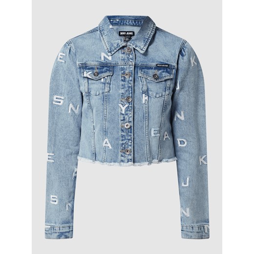 Kurtka jeansowa krótka ze wzorem z logo XS Peek&Cloppenburg 