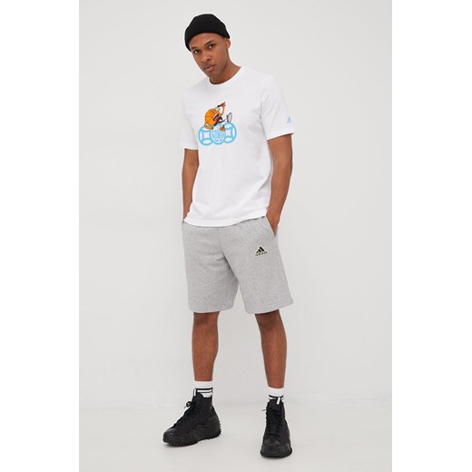 adidas Performance t-shirt bawełniany kolor biały z nadrukiem S ANSWEAR.com
