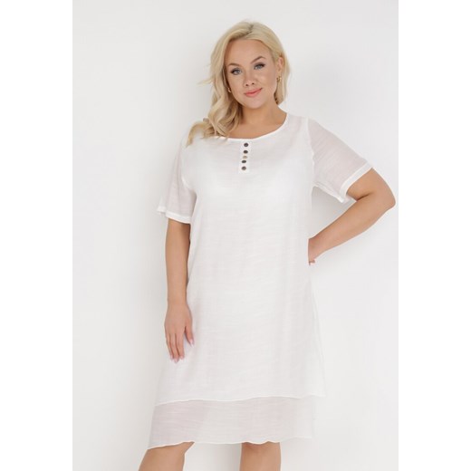 Biała Sukienka Hekile ze sklepu Born2be Odzież w kategorii Sukienki - zdjęcie 135726020