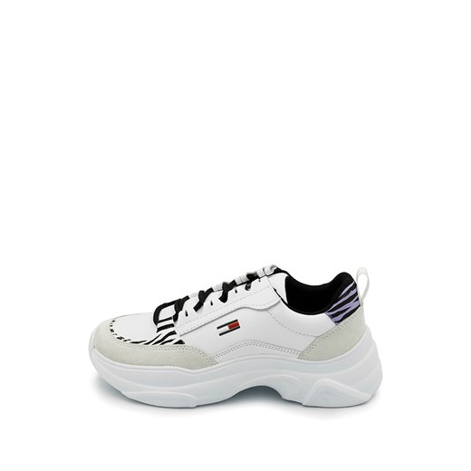 Skórzane sneakersy w kolorze biało-jasnoszarym ze wzorem Tommy Jeans 40 Limango Polska wyprzedaż
