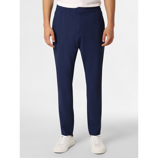 HUGO Męskie spodnie od garnituru modułowego Mężczyźni Super Slim Fit Sztuczne włókno indygo wzorzysty ze sklepu vangraaf w kategorii Spodnie męskie - zdjęcie 135735231