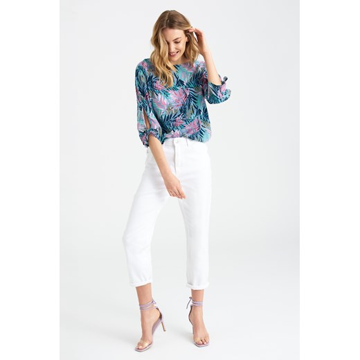 Bluzka z lyocell'u z tropikalnym nadrukiem Greenpoint 44 Greenpoint.pl