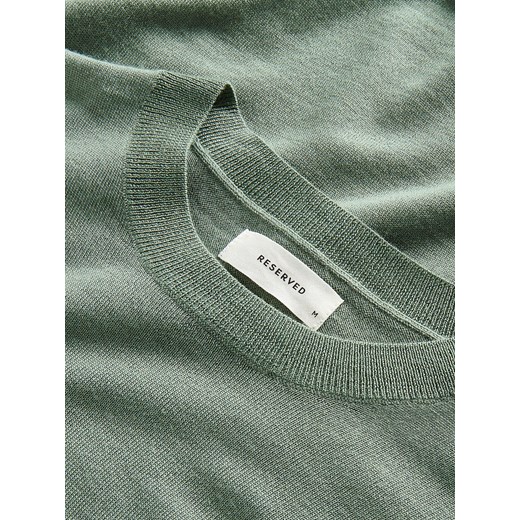 Reserved - PREMIUM Sweter z wełny Merino - Zielony Reserved S Reserved