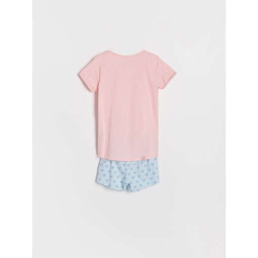 Reserved - Dwuczęściowa piżama z nadrukiem - Różowy Reserved 134/140 Reserved