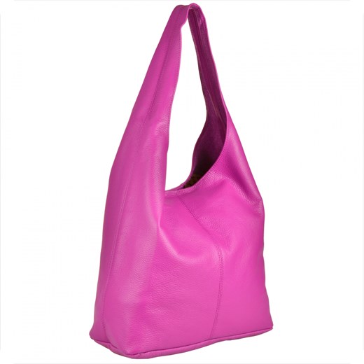 Torebka worek skórzana fuksja róż shopper magnes ze sklepu melon.pl w kategorii Torby Shopper bag - zdjęcie 135913484