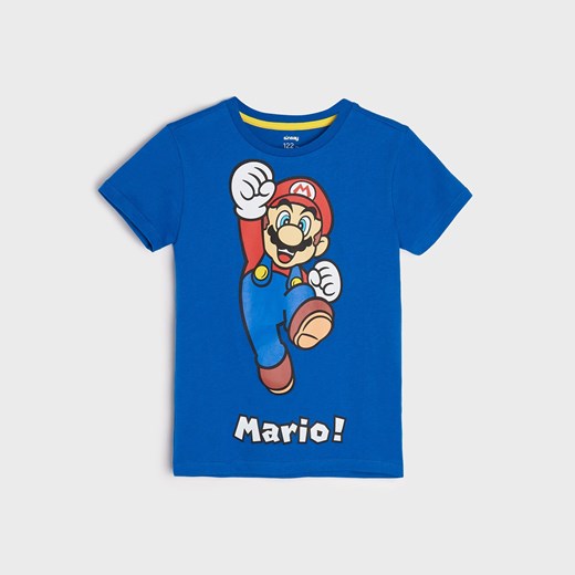 Sinsay - Koszulka Super Mario - Niebieski Sinsay 134 Sinsay