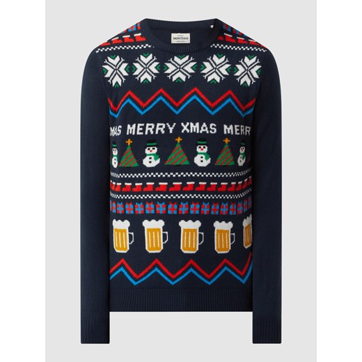 Sweter z wzorem bożonarodzeniowym Montego L wyprzedaż Peek&Cloppenburg 