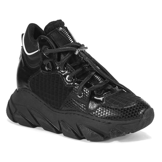 Buty sportowe damskie Domeno sneakersy na platformie wiązane
