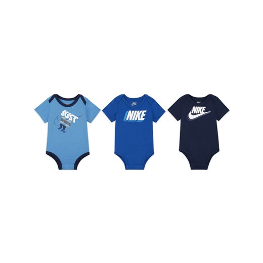 Body dla niemowląt (0–9 M) Nike (3 szt.) - Niebieski Nike 9-12M Nike poland