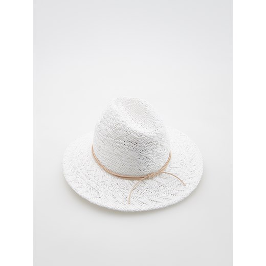 Reserved - Pleciony kapelusz ze sznurkiem - Kremowy Reserved S Reserved