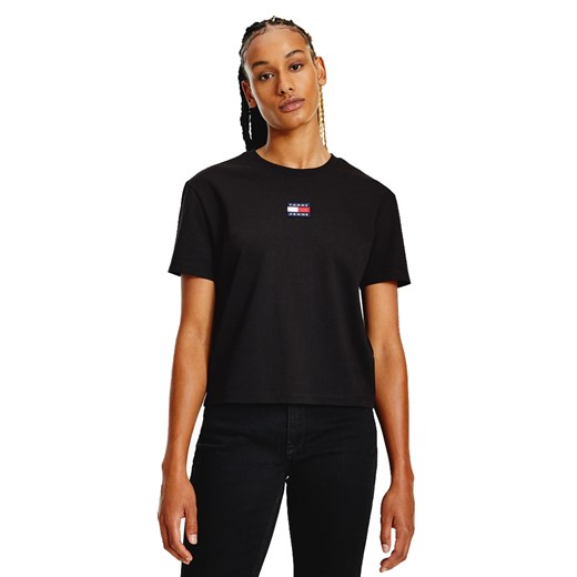 TOMMY HILFIGER KOSZULKA DAMSKA T-SHIRT TJW TOMMY CENTER BADGE TEE BLACK XS okazja messimo