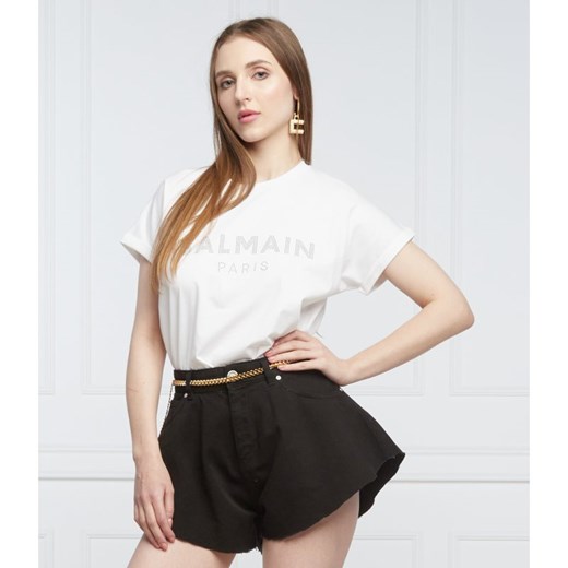 Balmain T-shirt | Regular Fit ze sklepu Gomez Fashion Store w kategorii Bluzki damskie - zdjęcie 135955802