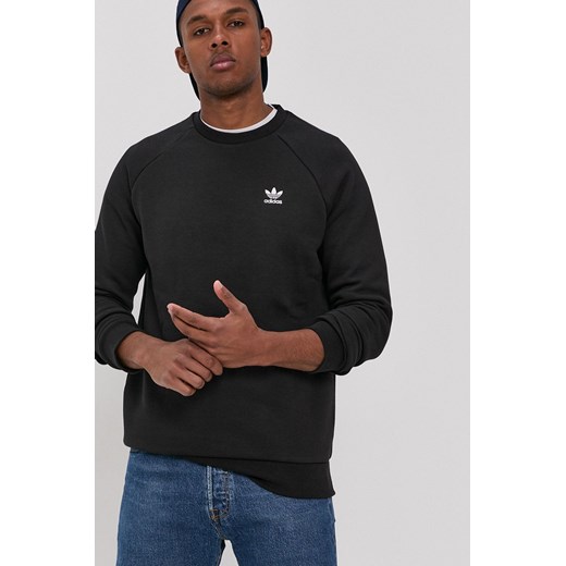 adidas Originals Bluza męska kolor czarny gładka XS ANSWEAR.com