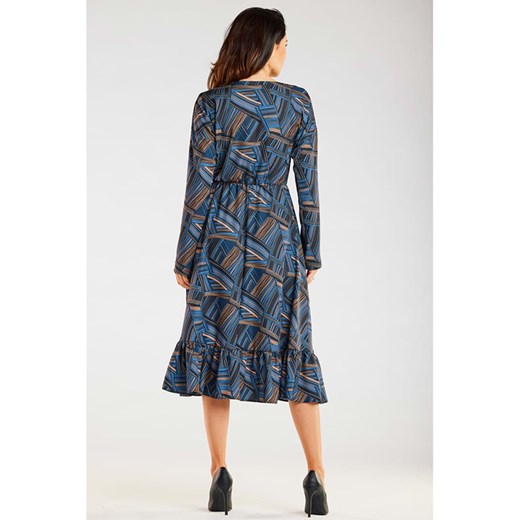 Sukienka w kolorze ciemnoniebieskim ze wzorem M okazja Limango Polska