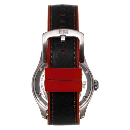 Zegarek automatyczny "Elijah" w kolorze srebrno-czarno-czerwonym Heritor onesize okazyjna cena Limango Polska
