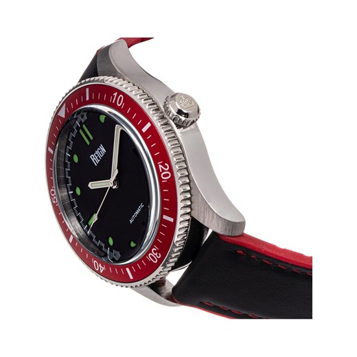 Zegarek automatyczny "Elijah" w kolorze srebrno-czarno-czerwonym Heritor onesize promocyjna cena Limango Polska