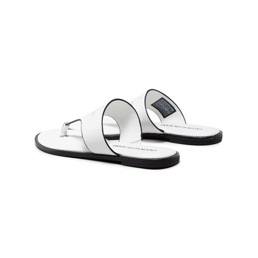 Calvin Klein Jeans Japonki Flat Sandal Toe Slide Lth YW0YW00028 Biały 40 wyprzedaż MODIVO