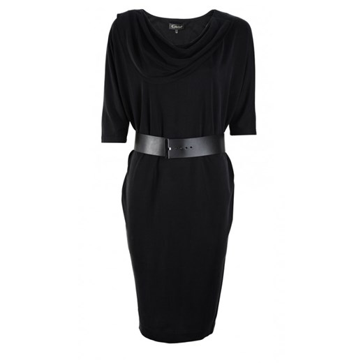 Czarna sukienka oversize z paskiem trendsetterka-com czarny elegancki