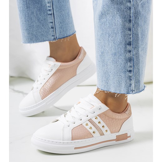 Różowe sneakersy z ćwiekami Luus 37 gemre