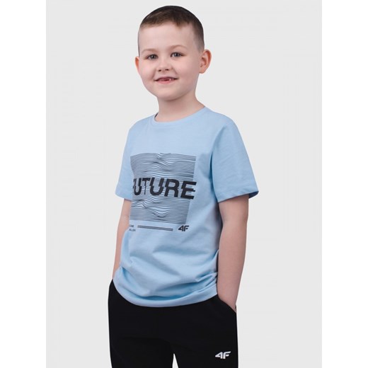 Chłopięca Koszulka 4F Sportowa Bawełniana T-Shirt Błękitny 140 darcet