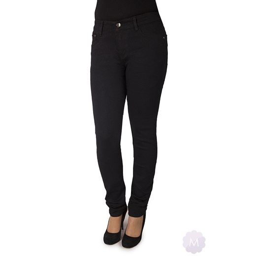 Czarne damskie spodnie jeansowe rurki z wyższym stanem mercerie-pl szary damskie