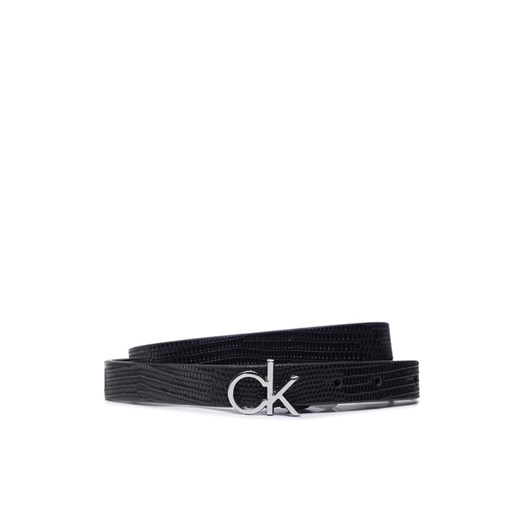 Calvin Klein Pasek Damski Re-Lock Belt 20mm Lizard K60K608615 Czarny Calvin Klein 95 okazyjna cena MODIVO