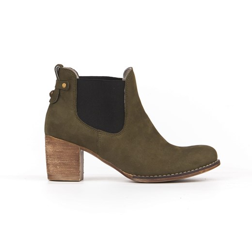nieocieplane sztyblety na obcasie - skóra naturalna - model 455 - kolor oliwka Zapato 37 zapato.com.pl