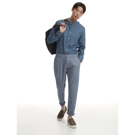 Reserved - Bawełniana koszula regular fit - Niebieski Reserved L Reserved